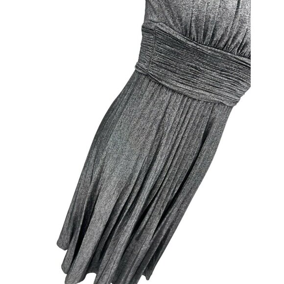 Evan Picone Silver Metallic & Black Formal Evening Halter Dress Womens Size 6 - Picture 6 of 16